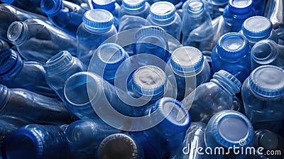 Background of many used empty PET bottles Stock Photo