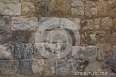 Background from masonry hewn from the rock of the thirteenth century Stock Photo