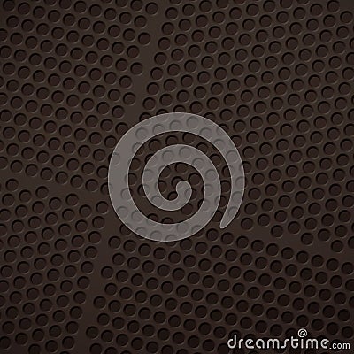 Background of matte black grid with round perforations Stock Photo