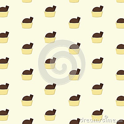 background with mini chocolate desserts. Vector illustration decorative design Cartoon Illustration