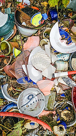 Broken Pottery - Potsherd - Background Stock Photo