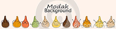 Background template with modak characters vector illustration Vector Illustration