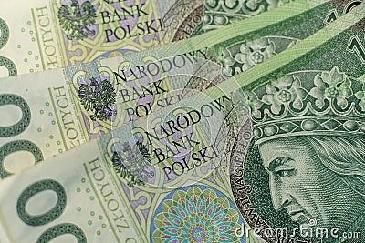 Background with money. Lot of various polish currency. Polish zloty banknotes. Polish money. PLN stock photo Stock Photo