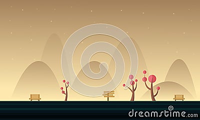 Background mountain landscape for game Vector Illustration