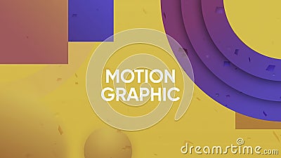 Background with moving geometric shapes to insert. Motion. Simple animation with motion graphic for video insertion Stock Photo