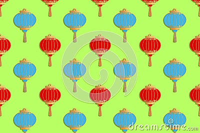 Background of multi-colored chinese lanterns Stock Photo