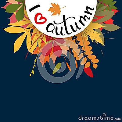 Background with multicolor autumn leaves. Vector illustration. Vector Illustration