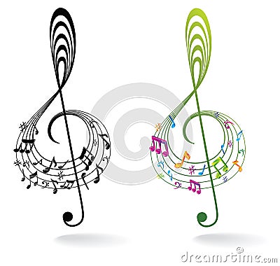 Background with Music Note. Vector Illustration