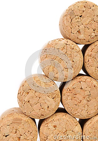 Background of new champage corks. Stock Photo