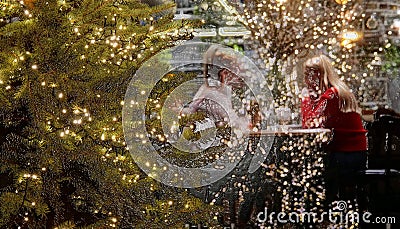 Background New Year's quiet cafe Editorial Stock Photo