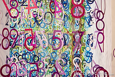 Background of numbers. illustration template for web design or greeting card. Numerical letters. Abstract. Numbers Random Cartoon Illustration