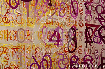 Background of numbers. illustration template for web design or greeting card. Numerical letters. Abstract. Numbers Random Cartoon Illustration
