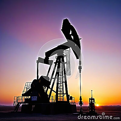 Background of oil pumps mining oil and natural gas at Cartoon Illustration