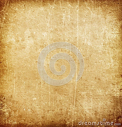 GRUNGE BACKGROUND OF BROWN OLD PAPER TEXTURE,STAINS ,SCRATCHES Stock Photo