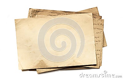 Background with old papers and letters Stock Photo