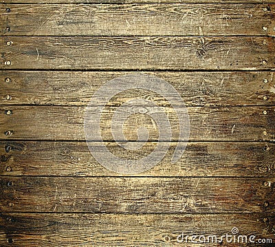 Background of old worn wooden planks with nails Stock Photo