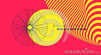 Background with optical illusion.Array with dynamic particles. Pattern can be used as a template for brochure, annual report, Vector Illustration