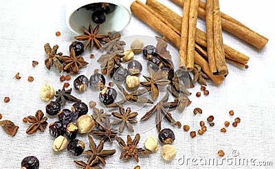 BACKGROUND oriental spices, rich texture of the material Stock Photo