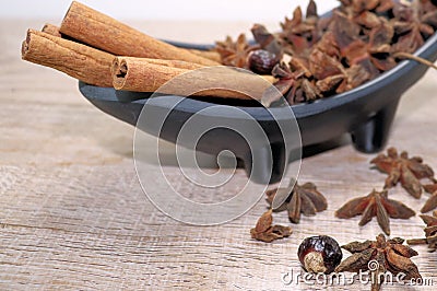 BACKGROUND oriental spices, rich texture of the material Stock Photo