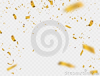 Background party celebration gold confetti. Vector Illustration