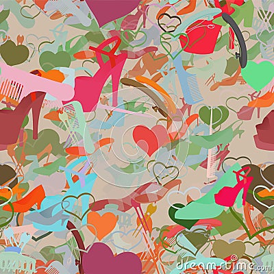 Design background pattern with different elements Vector Illustration