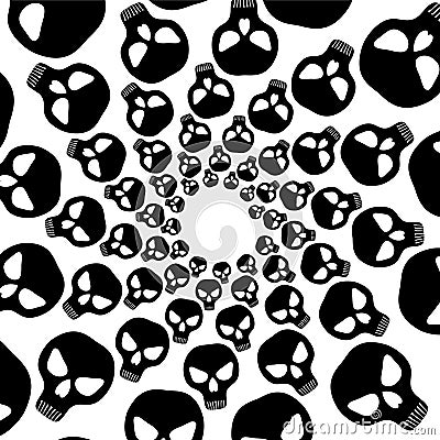 Background, pattern, black and white spiral pattern. Round centered Halftone illustration. UFO, alien, aliens, capture, danger, co Cartoon Illustration