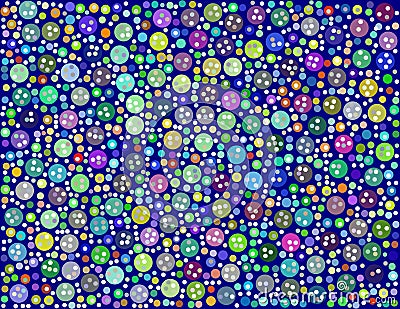 Background with pattern of colored circles with random distribution. Illustration. Vector Illustration
