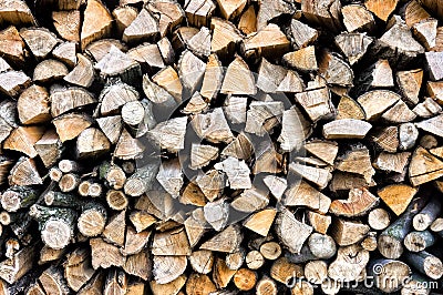 Background with pattern of tree logs Stock Photo