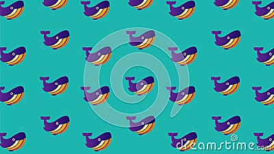 Pattern whale colorful vector design Vector Illustration