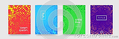 Background patterns, abstract modern color design elements. Vector cool color gradient, flat geometric halftone cover posters Vector Illustration