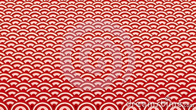 Background and patterns of red and gold water waves Giving a feeling of tenderness, softness and luxury.Waves overlap to form dime Cartoon Illustration