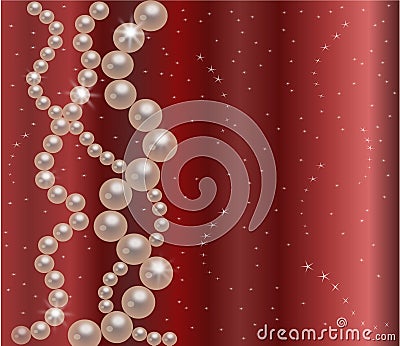 Background with pearl necklace Stock Photo