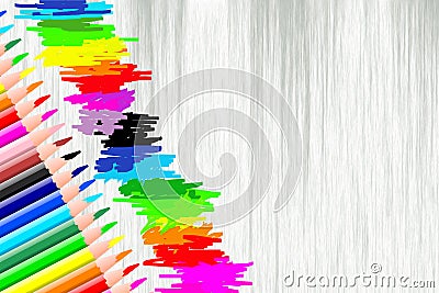 Background with pencils Stock Photo