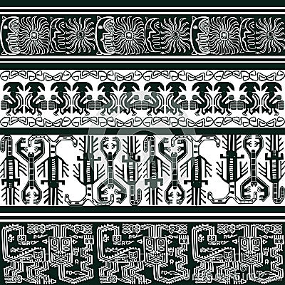 Background with Peruvian patterns Vector Illustration