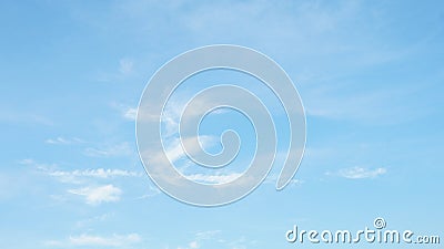 Background picture bright blue sky with thin white clouds Stock Photo