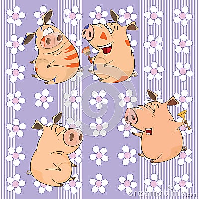 A background with pigs seamless pattern Vector Illustration