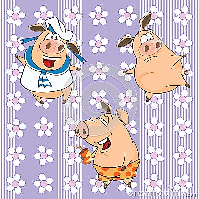 A background with pigs seamless pattern Vector Illustration