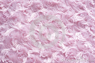 Background of pink faux fur with curls Stock Photo