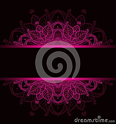 Background with pink ornament Vector Illustration