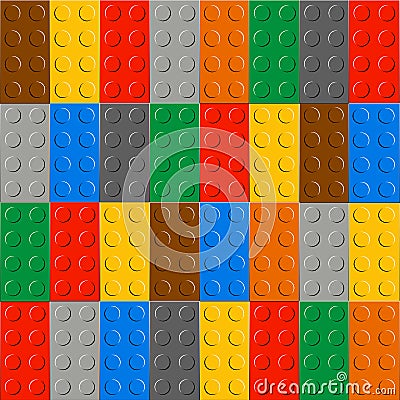 Background of plastic construction block Vector Illustration