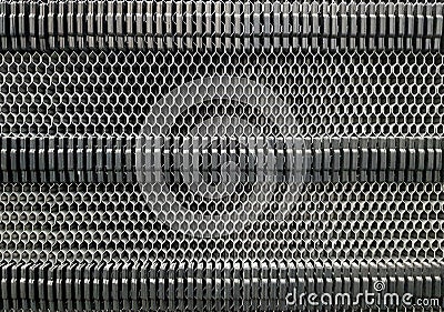 Background of the plate heat exchanger radiator grille Stock Photo