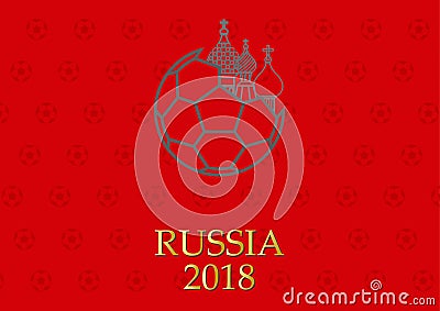 Background poster of football logo and russia dome Vector Illustration