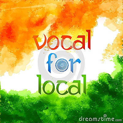 Background promoting and supporting Vocal for Local campaign of India to make it self reliant and self dependent Vector Illustration