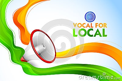 Background promoting and supporting Vocal for Local campaign of India to make it self reliant and self dependent Vector Illustration