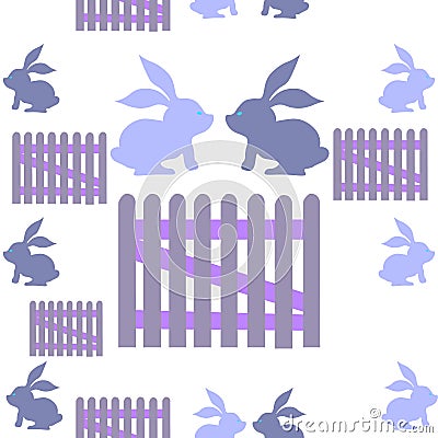 Background with rabbits Vector Illustration