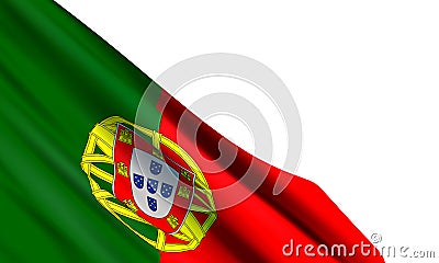 Background with realistic flag of Portugal. Vector Illustration