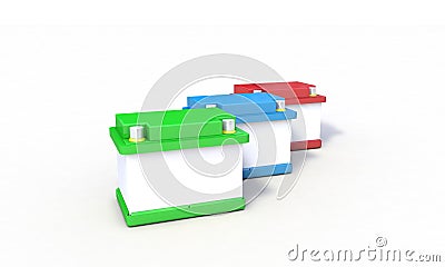 Background of Rechargeable battery,concept 3d render Stock Photo