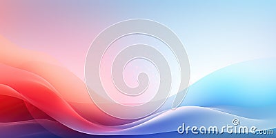 Ai, AI Generated Background with red blue and pink Gradient waves. Pastel color design for banner and printed materials Cartoon Illustration