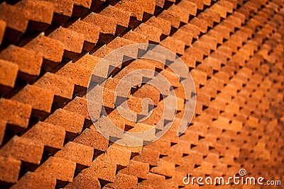 Background of red brick wall pattern texture Stock Photo