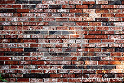 Background of red brick wall pattern texture backdrop wallpaper Stock Photo